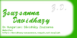 zsuzsanna davidhazy business card
