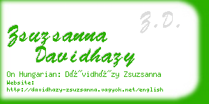 zsuzsanna davidhazy business card